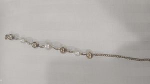 Gold And Pearl Chain Bracelet