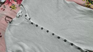 Ribbed Button-Down Cardigan