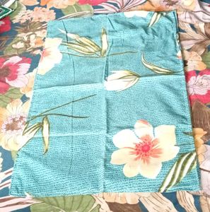 Floral Green Double Bedsheet With 2 Pillow Cover