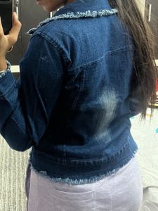 Blue Denim Crop Jacket