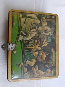 Vintage Dog Billiards Tin Box