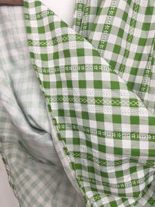Green Gingham Tiered Dress