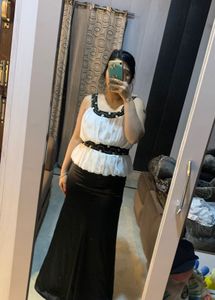 Elegant Black &amp; White Dress🖤🌻💕