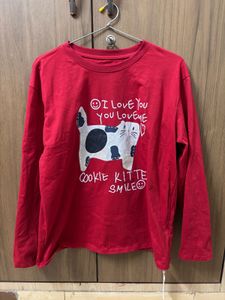 Red Cat Graphic Long Sleeve Tee