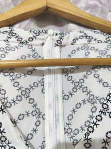 White Patterned Formal Dress - 3XL