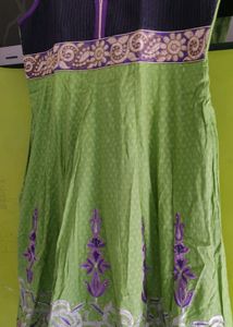 💥DIWALI OFFER💥Green &amp; Purple Embroidered Anarkal
