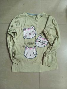 Cute Cat Print Long Sleeve Top