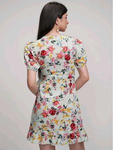 Floral Print Wrap Dress