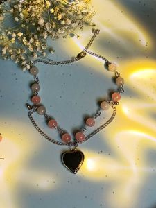 Heart Charm Beaded Wired Necklace