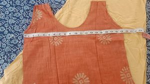 Peach Bhagalpuril Print Kurta With Plazo