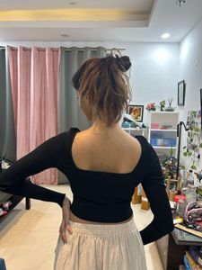 ONLY Black Ribbed Top