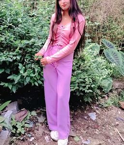 Pink Top & Purple Pants Set