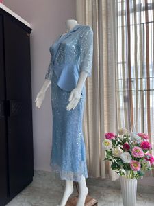 Blue Fully Sequined Luxe Gown