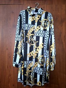 Nautical Print Shirt Dress