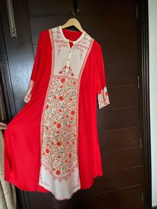 W Women’s Tomato Red Colour Kurta (18)xxxl