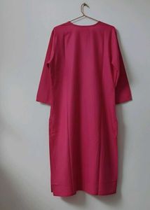 Lucknow Chikankari Handwork Embroidery Pink Kurta