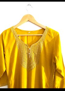 Mustard Classy Kurti
