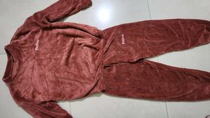 Mauve Wool Blend Night Suit