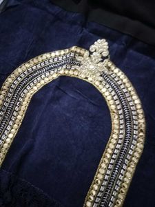 Elegant Black Saree with Gold Embroidery