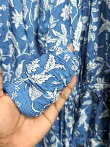 Blue Floral Print Top