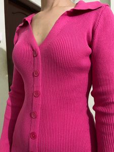 Pink Knit Bodycon Dress