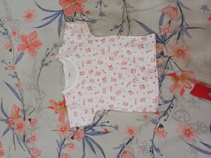 Red Half Jumpsuit For Baby Under Age Of 6months