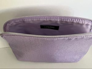 Lancome Lilac Cosmetic Makeup Bag Sparkle Woven Ba