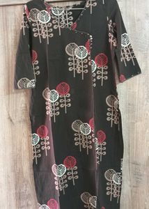 DARK BROWN FLORAL KURTA