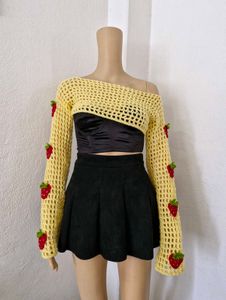 Crochet Yellow Strawberry 🍓 Bolero