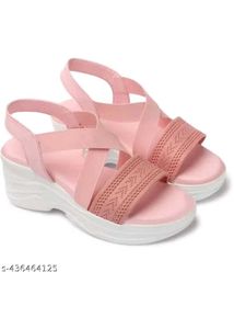 Pink Wedge Sandals