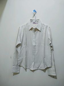 Auburn Hill Yellow Silver Striped Formal Shirt