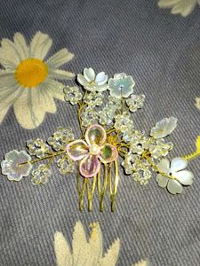 Floral Beaded Hair Comb