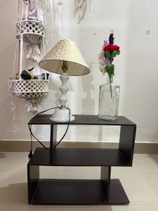 Stylish book shelf and lamp