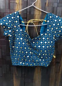 Teal Embellished Lehenga Skirt