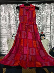 Patchwork Print Maxi Dress