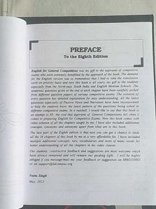 English grammar Book For General Competitive Exams