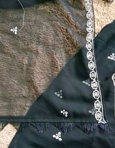 New Elegant Black Embroidered Kurta Set
