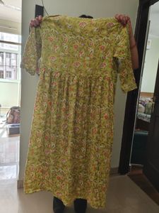 Green Floral Kurta