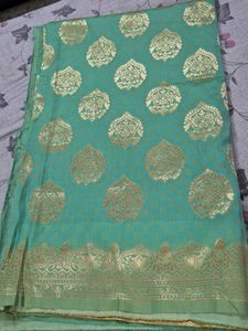 Green &amp; Gold Dress Material