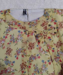 Floral Print Yellow Top