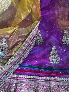 Beautiful Saree In Net N Silk Apt For Festive Wear