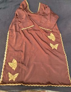 Brown &amp; Yellow Kurta Set