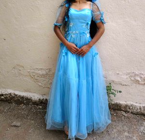 Blue Tulle Flower Girl Dress