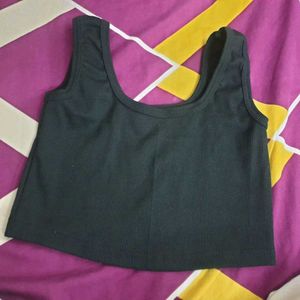 Black Ribbed Tank Top