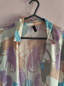 Colorful Cat Print Short Sleeve Top