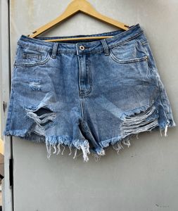 Distressed Denim Shorts