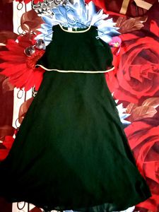 Elegant Green A-Line Dress