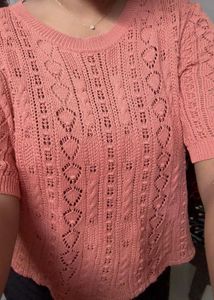 Coral Knit Top