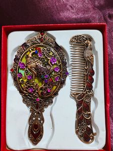 Desi Aesthetic Mirror And Comb Set.