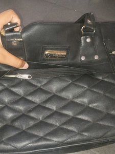 Black Leather Hang Bag